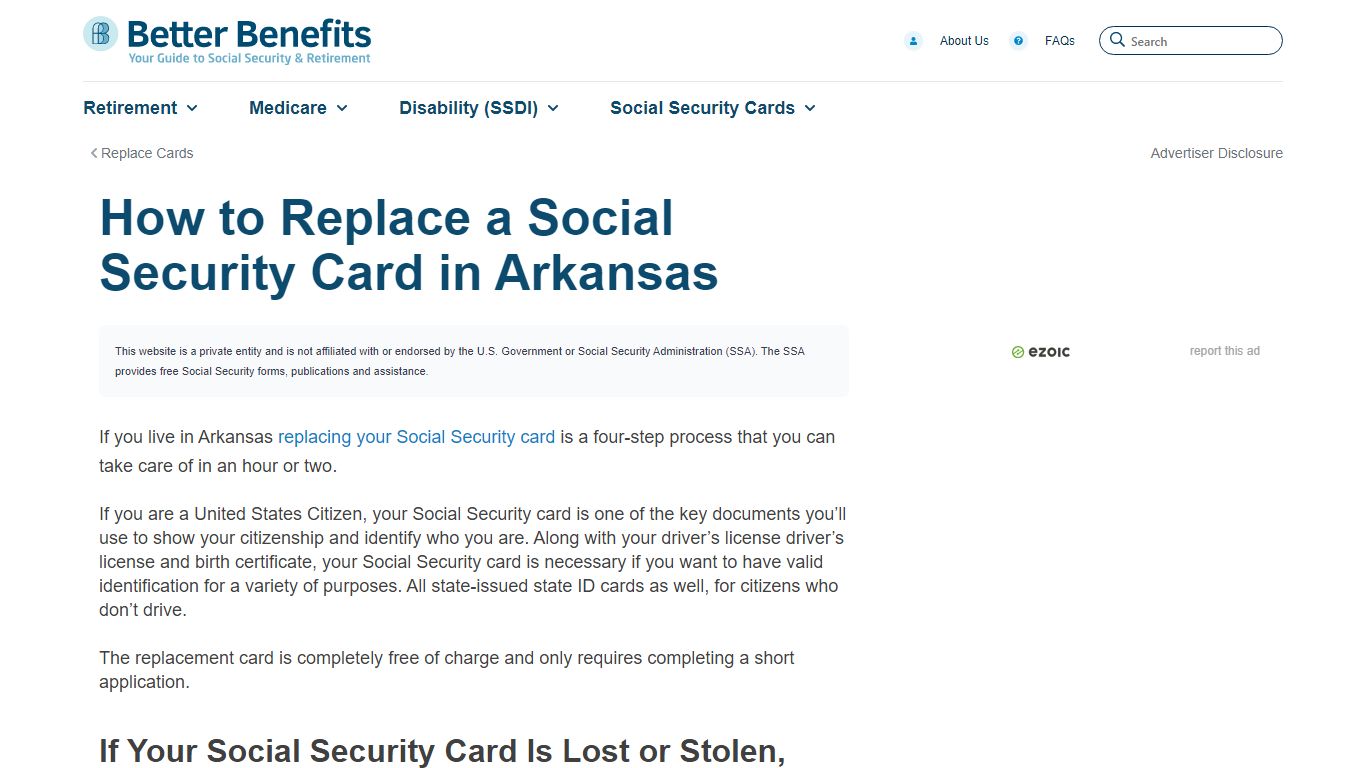How to Replace a Social Security Card in Arkansas